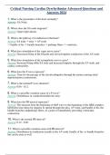 Critical Nursing Cardiac Dysrhythmias Advanced Questions and  Answers 2024