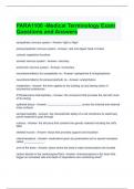 PARA1100 -Medical Terminology Exam Questions and Answers