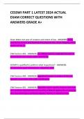 CESSWI PART 1 LATEST 2024 ACTUAL EXAM CORRECT QUESTIONS WITH ANSWERS GRADE A&plus;