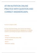 ATIRNNUTRITION ONLINE  PRACTICE WITH QUESTION AND  CORRECT ANSWERS100&percnt;
