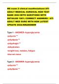 Medical-Surgical&colon; Immune and Infectious Quiz&sol;&sol;&sol;ATI ADULT  MEDICAL SURGICAL NGN TEST BANK 2024 WITH QUESTIONS  WITH DETAILED 100&percnt; CORRECT ANSWERS &sol; ATI ADULT MED  SURG WITH NGN LATEST UPDATE 2024&sol;A&plus; GRADE ASSURED