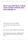 WestCoastEMTBlock3Study GuideLATEST UPDATE 2024 – 2025 GRADED A+