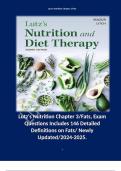 Lutz's Nutrition Chapter 3&sol;Fats&comma; Exam Questions Includes 146 Detailed Definitions on Fats&sol; Newly Updated&sol;2024-2025&period;