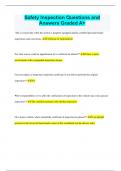 Safety Inspection Questions and  Answers Graded A&plus;