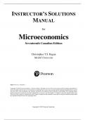 INSTRUCTOR’S SOLUTIONS  MANUAL for Microeconomics Seventeenth Canadian Edition Christopher T.S. Ragan A+