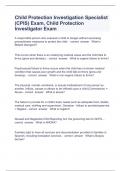 Child Protection Investigation Specialist questions and answers rated A&plus; 2024