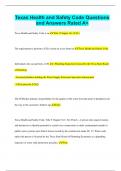 Texas Health and Safety Code Questions  and Answers Rated A&plus;