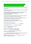 Principles of Evolution Exam 1 UWF Spring 2023-2024 Answered 100&percnt;