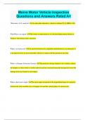 Maine Motor Vehicle Inspection Questions and Answers Rated A&plus;