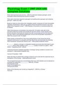 Physiology Exam 1 UWF 2024 with Complete Solutions
