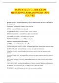 ACSM STUDY GUIDE EXAM QUESTIONS AND ANSWERS 100% SOLVED