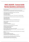 ANCC AGACNP - Frances Guide Review Questions and Answers