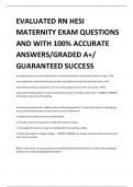 EVALUATED RN HESI MATERNITY EXAM QUESTIONS AND WITH 100% ACCURATE ANSWERS/GRADED A+/ GUARANTEED SUCCESS 