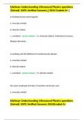 Edelman Understanding Ultrasound Physics questions (Solved) 100% Verified Answers,[ 2024 Graded A+.]