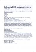 Pulmonary CCRN study questions and answers 2024 - graded a