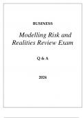 UPenn BUSINESS MODELLING RISK AND REALITIES REVIEW EXAM Q & A 2024.