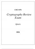 CSCI 476 CRYPTOGRAPHY REVIEW EXAM Q & A 2024 USC.