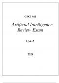 CSCI 461 ARTIFICIAL INTELLIGENCE REVIEW EXAM Q & A 2024 USC.