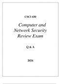 CSCI 430 COMPUTER AND NETWORK SECURITY REVIEW EXAM Q & A 2024 USC