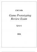 CSCI 426 GAME PROTOTYPING REVIEW EXAM Q & A 2024 USC