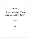 ITP 485 PROGRAMMING GAME ENGINES REVIEW EXAM Q & A 2024 USC