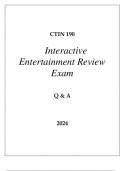 CTIN 190 INTERACTIVE ENTERTAINMENT REVIEW EXAM Q & A 2024 USC&period;