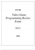 ITP 380 VIDEO GAME PROGRAMMING REVIEW EXAM Q & A 2024 USC.