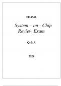 EE 454L SYSTEM - ON - CHIP REVIEW EXAM Q & A 2024 USC