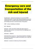 Emergency care and transportation of the sick and injured