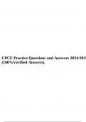 CPCE Practice Questions and Answers 2024/2025 (100%Verified Answers).