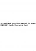 NCE and CPCE Study Guide Questions and Answers 2024 (100%Certified Answers) A+ Grade.