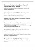 Hartman's Nursing Assistant Care - Chapter 31 questions with correct answers