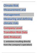 Measuring and defining climate risks Company Level Transition Risk Data GHG Protocol &colon;