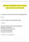 NUR 2356 / NUR2356: Multidimensional Care I / MDC 1 Final Exam Review Questions and Answers (2024 / 2025) (Verified Answers)