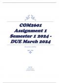 COM2601 Assignment 1 Semester 1 2024 - DUE March 2024