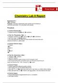 CHEM 104 LAB 8 Report Urinalysis Complete 2024 / 2025 | 100% Verified