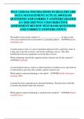 WGU C810 OA AND WGU C810 PRE OA  FOUNDATIONS IN HEALTHCARE  DATA MANAGEMENT EXAM  QUESTIONS AND CORRECT ANSWERS GRADED  A&plus;&sol; 2024-2025 WGU C810 OBJECTIVE  ASSESSMENT AND C810 PRE-ASSESSMENT REVIEW TEST BANK QUESTIONS  AND CORRECT ANSWERS &lpar;NEW&excl;&excl;&rpar;