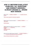 AFM 121 MIDTERM EXAM LATEST EXAM 2024 &vert; ALL QUESTIONS AND CORRECT ANSWERS &vert; ALREADY GRADED A&plus; &vert; BRAND NEW VERSION