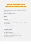 American Red Cross ALS Exam Questions and Answers 100&percnt; Pass