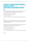 hapter 1: Introduction to MedicalSurgical Nursing  Questions and Answers Graded  A+