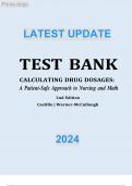 Test Bank For Calculating Drug Dosages A Patient-Safe Approach to Nursing and Math Second Edition by Maryanne Castillo, Sandra Luz Martinez De; Werner-McCullough||ISBN NO:10,1719641226||ISBN NO:13,978-1719641227||All Chapters Covered||A+, Guide.||LATEST U