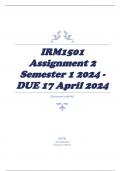 IRM1501 Assignment 2 Semester 1 2024 - DUE 17 April 2024