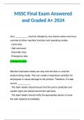 MSSC Final Exam 100% Correctly Answered and Graded A+ Latest 2024
