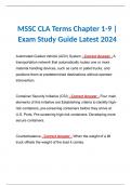 MSSC CLA Terms Chapter 1-9 | Exam Study Guide Latest 2024