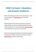 MSSC CLA Exam | Practice Questions and Verified Answers Graded A+