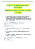 LEGL 2700 Roessing Test 1 Exam Set Questions And Verified Correct  Answers