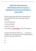 NAB-NHA (Nursing Home Administrators) line of service | Questions Answered and Graded A+ Latest 2024