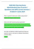 NAB-NHA (Nursing Home Administrators) line of service | Questions and 100% Correct Answers | Graded A+ Latest 2024