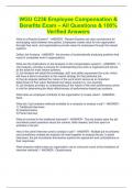 WGU C236 Employee Compensation & Benefits Exam – All Questions & 100% Verified Answers
