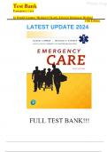 Test Bank for Emergency Care 14th Edition by Daniel Limmer, Michael F. O'Keefe and Edward T. Dickinson, A+ guide | All Chapters Covered|Latest update 2024